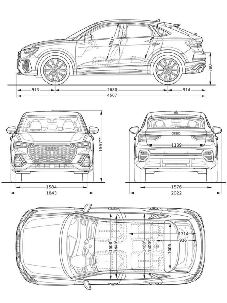 Audi RS Q3 Sportback rozměry