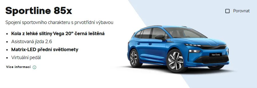 Výbava Sportline 85x